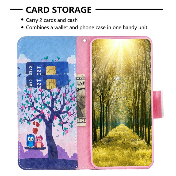 For Nothing Phone 1 Colored Drawing Leather Phone Case(Owl) by buy2fix