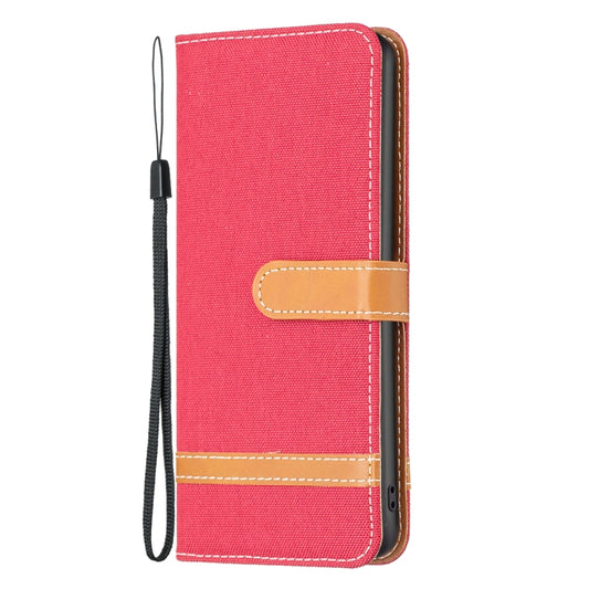For Nothing Phone 1 Color Matching Denim Texture Leather Phone Case(Red) by buy2fix