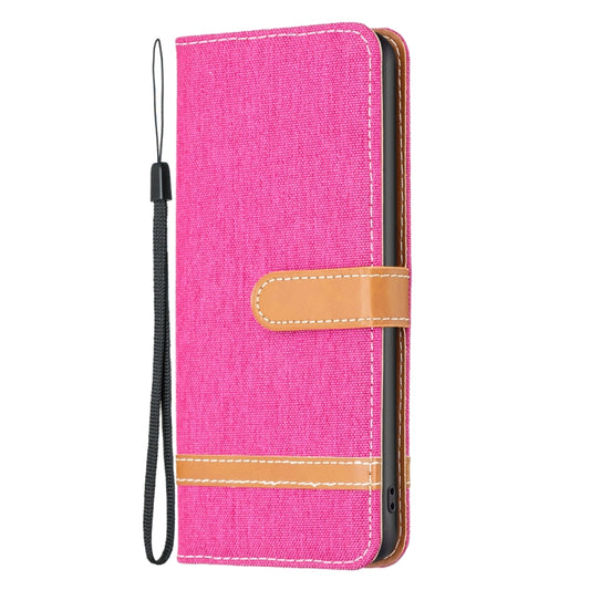 For Nothing Phone 1 Color Matching Denim Texture Leather Phone Case(Rose Red) by buy2fix