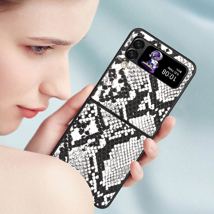 For Samsung Galaxy Z Flip4 Leather Shockproof Protective Phone Case(Snake Texture) by buy2fix