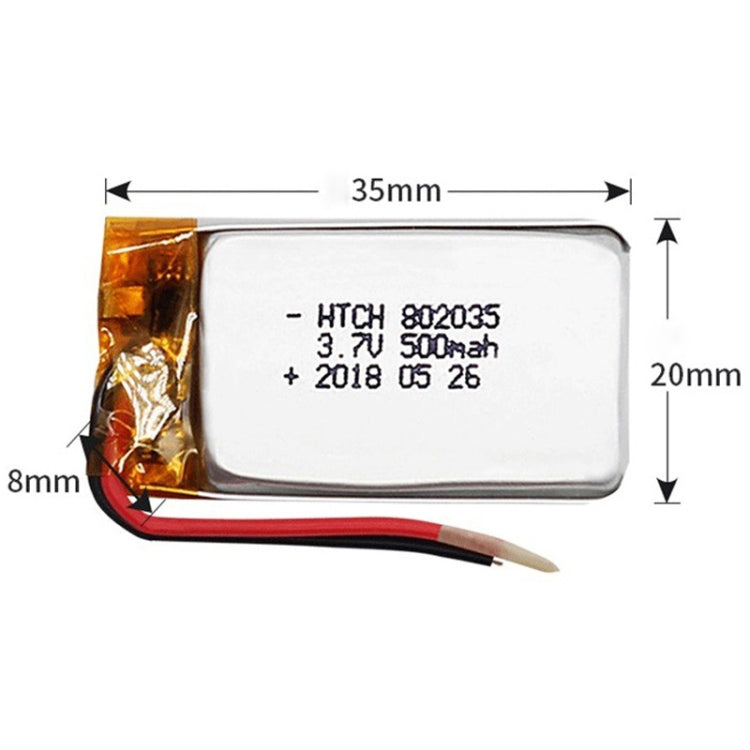 2pcs 802035 500mAh Li-Polymer Battery Replacement by buy2fix