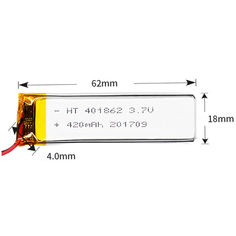 2pcs 401862 420mAh Li-Polymer Battery Replacement by buy2fix