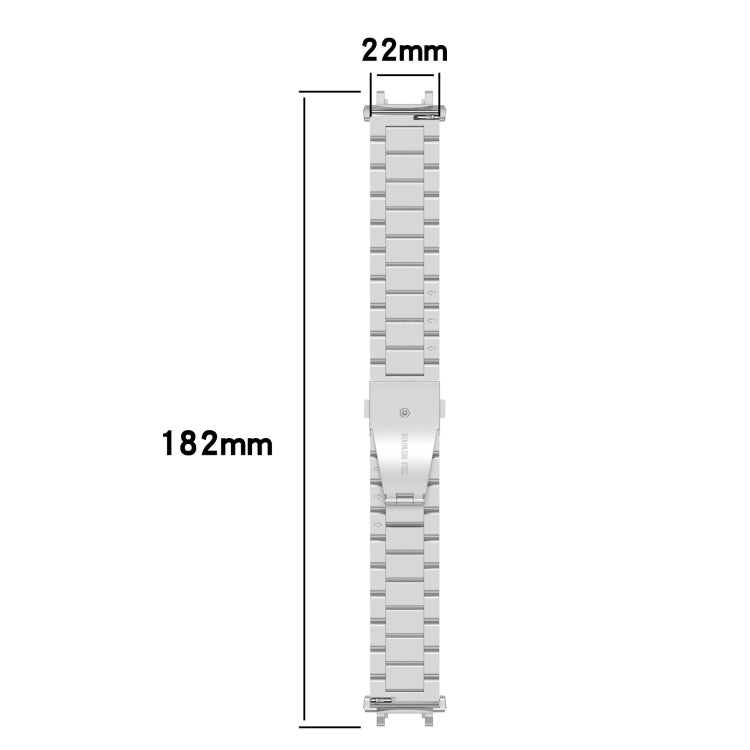 For Huami Amazfit T-Rex 2 Three Strains Steel Watch Band(Black) by buy2fix