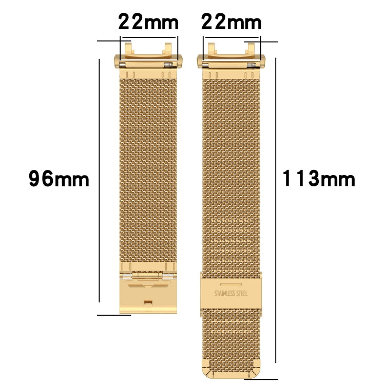 For Huami Amazfit T-Rex 2 Snap-fit Stainless Steel Mesh Watch Band(Black) by buy2fix