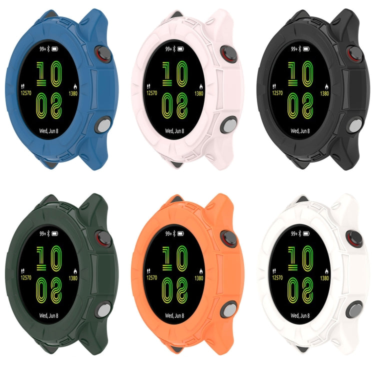 For Garmin Forerunner 955 Armor Hollow TPU Watch Case(Orange) by buy2fix