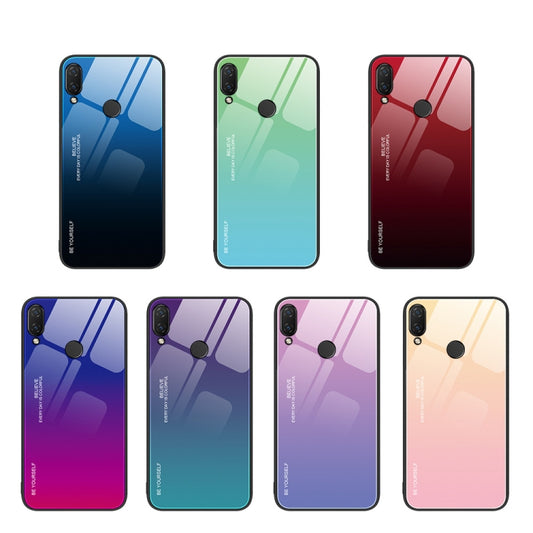 For Huawei nova 3i Gradient Color Glass Case(Red Black) by buy2fix