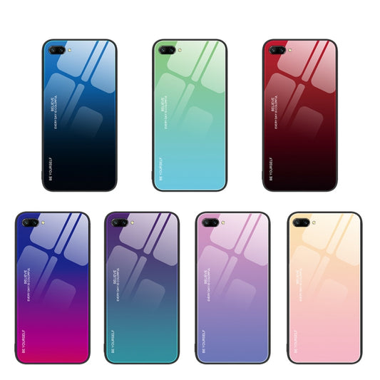 For Honor 10 Gradient Color Glass Phone Case(Yellow Pink) by buy2fix