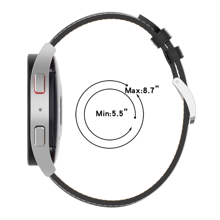 For Samsung Galaxy Watch 5 40mm Premium Leather Watch Band(Dark Pink) by buy2fix