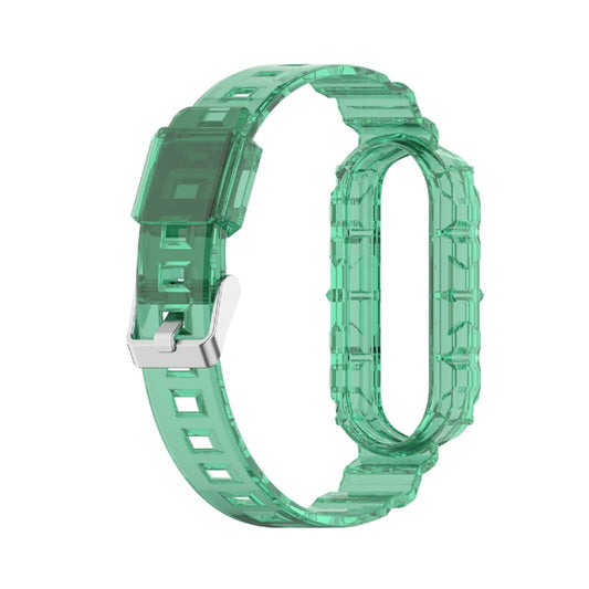 For Xiaomi Mi Band 5/6/7 Universal TPU Integrated Watch Band(Transparent Green) by buy2fix