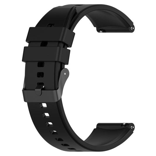 For Samsung Galaxy Watch 5 44mm 20mm Black Buckle Step Silicone Watch Band(Black) by buy2fix
