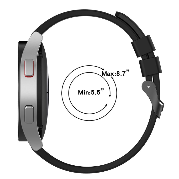 For Samsung Galaxy Watch 5 44mm 20mm Black Buckle Step Silicone Watch Band(Orange) by buy2fix