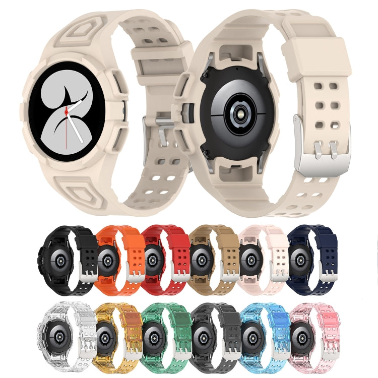For Samsung Galaxy Watch5 40mm Silicone Integrated Watch Band(Transparent White) by buy2fix