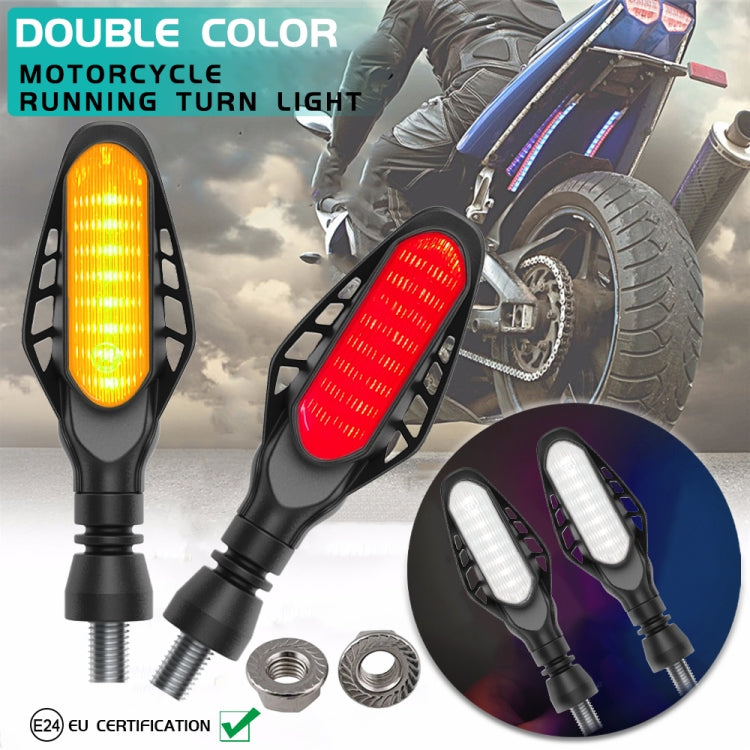 4 PCS Modified Motorcycle 16LEDs Brake Turn Tail Light, Smoked Shell(Red Light + Yellow Light) by buy2fix