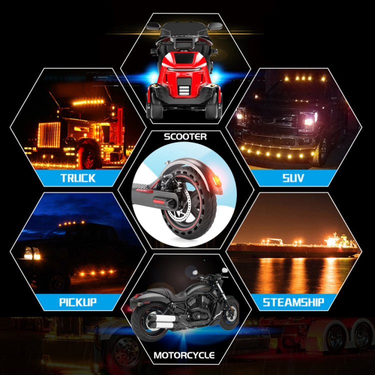 2 PCS 24LED Reflector Brake Light Turn Signal Light(White Shell Red Light) by buy2fix