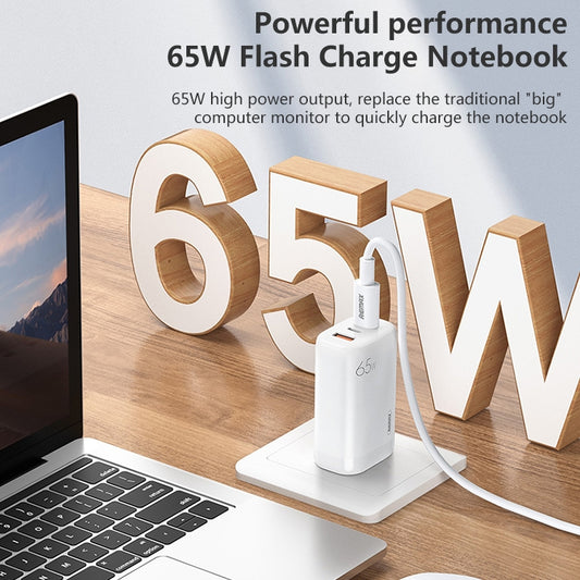 REMAX RP-U55 Territory Series 65W USB+Dual USB-C / Type-C Interface Fast Charger, Specification:EU Plug(White) by REMAX