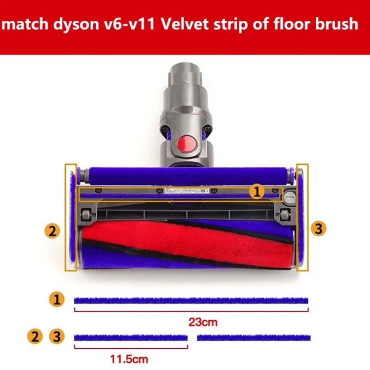 3 in 1 Velvet Strip Hose Soft Velvet Floor Brush Hose Strips For Dyson V7 / V8 / V10 / V11 by buy2fix
