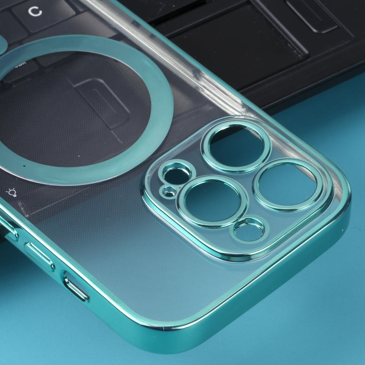 For iPhone 13 Pro Max MagSafe Electroplating Straight TPU Phone Case (Green) by buy2fix