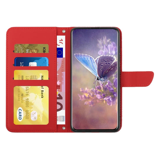 For Nothing Phone 1 HT03 Skin Feel Butterfly Embossed Flip Leather Phone Case(Red) by buy2fix