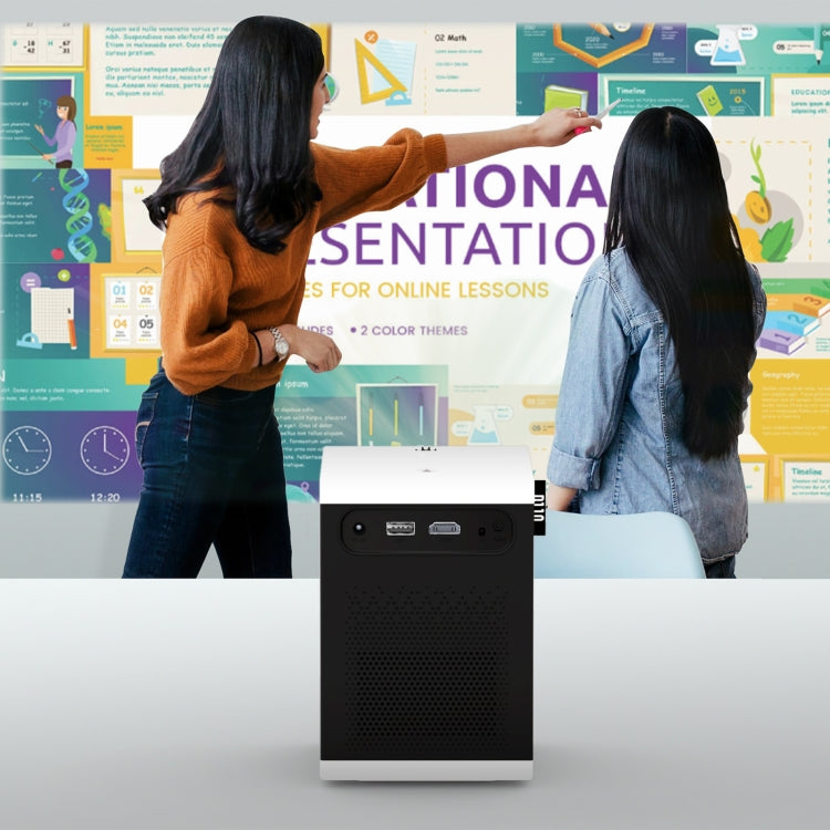 D110 180 ANSI Lumens Mini LED+LCD Smartphone Wireless Screen Mirroring Projector, Plug Type:EU Plug(White) by buy2fix