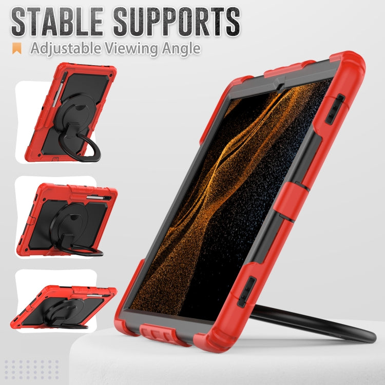 For Samsung Galaxy Tab S8 Ultra Bracelet Holder Silicone + PC Tablet Case(Red) by buy2fix