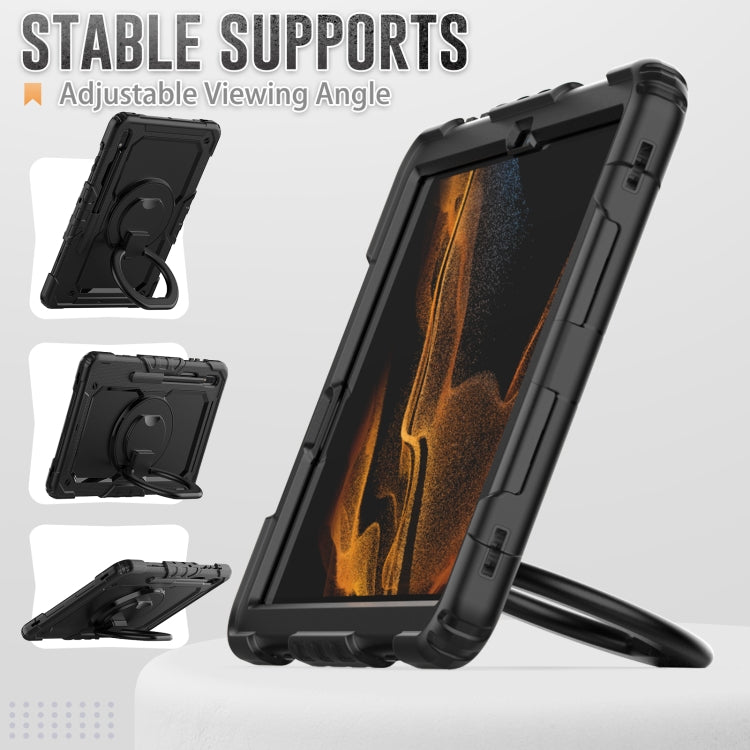 For Samsung Galaxy Tab S8+ / S7+ Bracelet Holder Silicone + PC Tablet Case(Black) by buy2fix