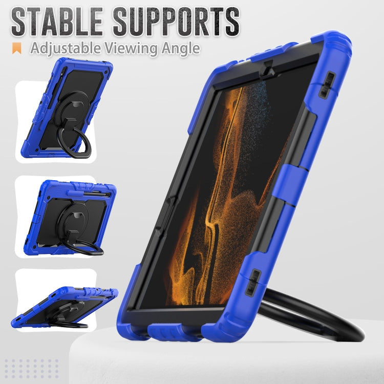 For Samsung Galaxy Tab S8+ / S7+ Bracelet Holder Silicone + PC Tablet Case(Blue) by buy2fix