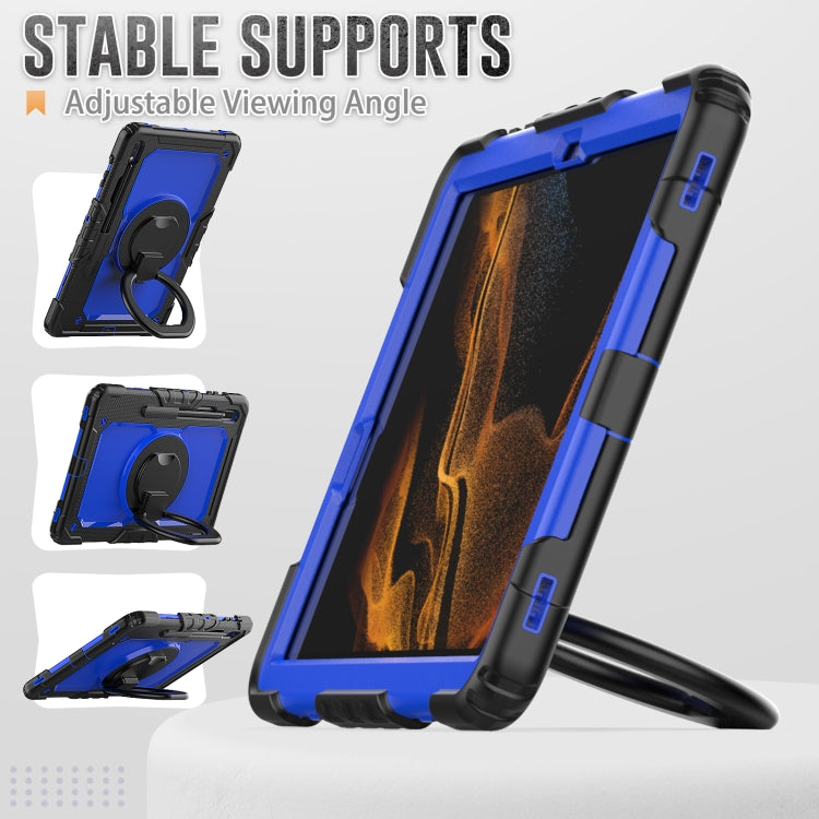 For Samsung Galaxy Tab S8+ / S7+ Bracelet Holder Silicone + PC Tablet Case(Dark Blue) by buy2fix