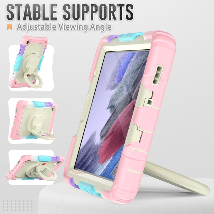For Samsung Galaxy Tab A7 Lite Bracelet Holder Silicone + PC Tablet Case(Colorful Pink) by buy2fix