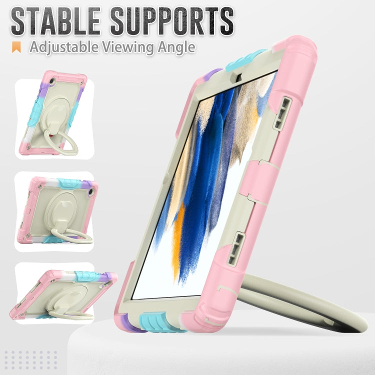 For Samsung Galaxy Galaxy Tab A8 Bracelet Holder Silicone + PC Tablet Case(Colorful Pink) by buy2fix