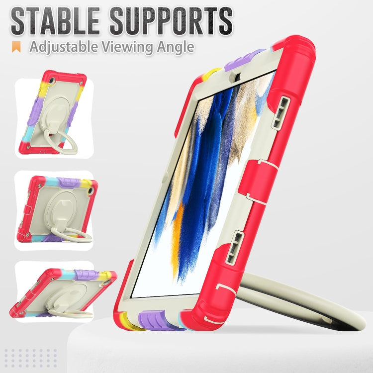 For Samsung Galaxy Galaxy Tab A8 Bracelet Holder Silicone + PC Tablet Case(Colorful Red) by buy2fix