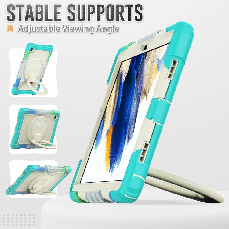 For Samsung Galaxy Galaxy Tab A8 Bracelet Holder Silicone + PC Tablet Case(Colorful Blue) by buy2fix