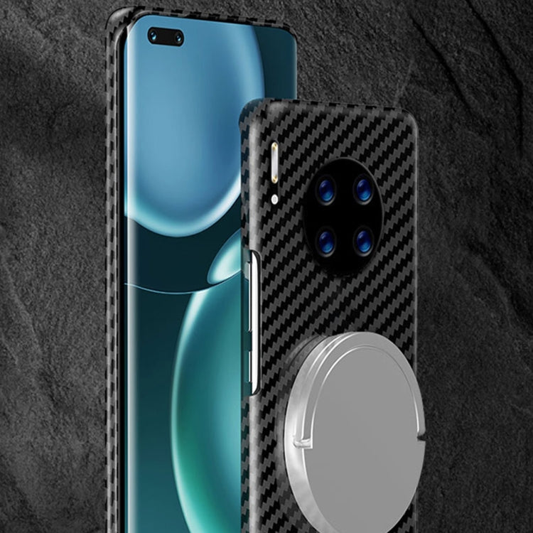 For Huawei Mate 30 Pro Magnetic Magsafe Carbon Fiber Texture Shockproof Phone Case(Purple+Blue) by buy2fix