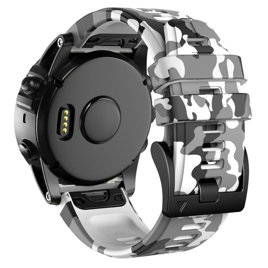 For Garmin Fenix 7 Camouflage Silicone Watch Band(White) by buy2fix