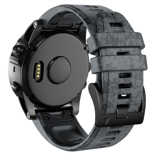For Garmin Fenix 7X Camouflage Silicone Watch Band(Digital) by buy2fix