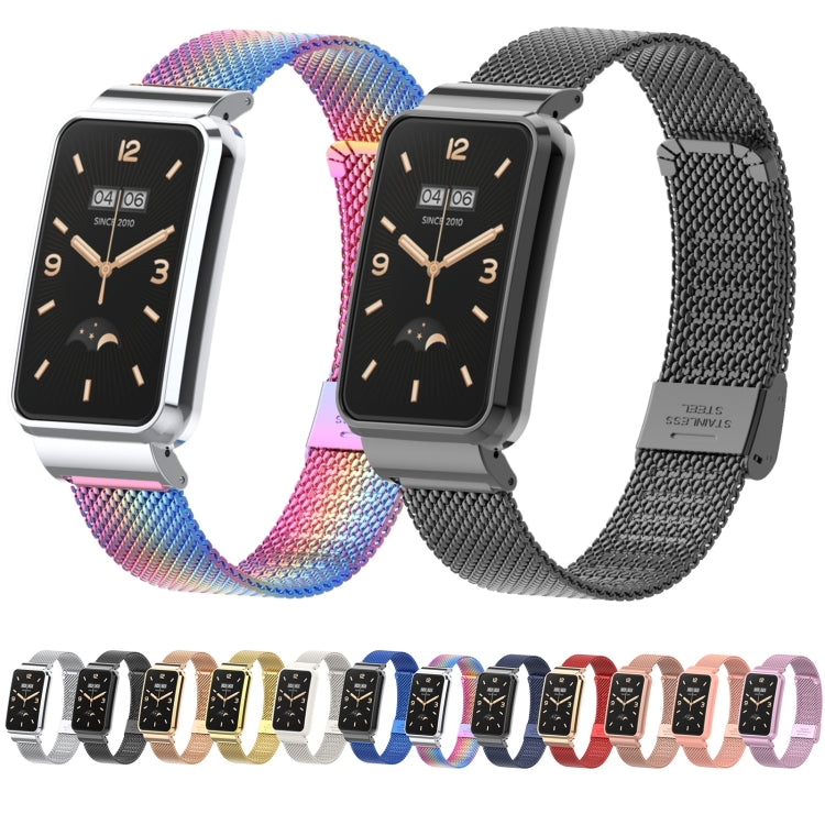For Xiaomi Mi Band 7 Pro Milan Buckle Steel Metal Watch Band(Black) by buy2fix