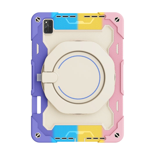 For Huawei MatePad Pro 12.6 2021 Armor Contrast Color Silicone + PC Tablet Case(Colorful Pink) by buy2fix