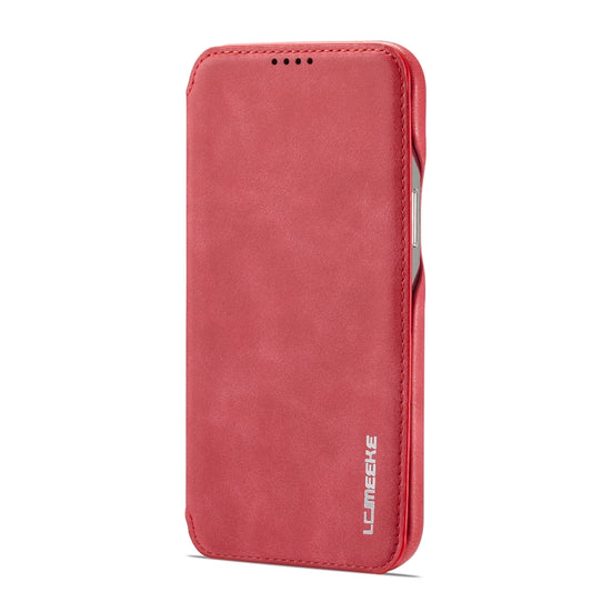 For iPhone 14 LC.IMEEKE Hon Ancient Series Flip Leather Phone Case (Red) by LC.IMEEKE