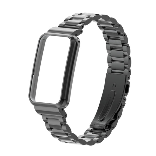 For Xiaomi Mi Band 7 Pro Three-Bead Metal Watch Band(Black) by buy2fix