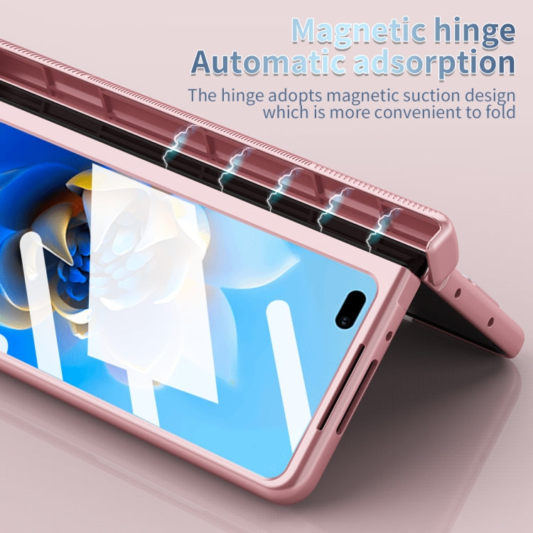 For Huawei Mate X2 Electroplating Hinged Folding Phone Case with S Pen Fold Edtion(Pink) by buy2fix