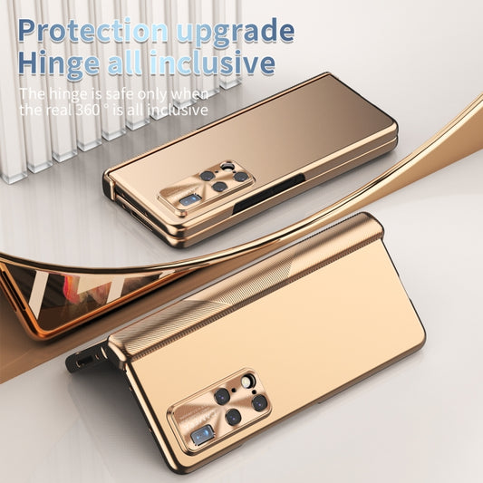 For Huawei Mate X2 Electroplating Hinged Folding Phone Case with S Pen Fold Edtion(Gold) by buy2fix