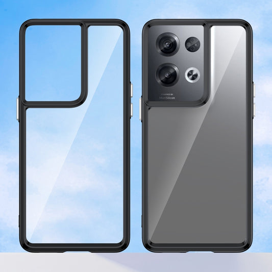 For OPPO Reno8 Pro India Colorful Series Acrylic + TPU Phone Case(Black) by buy2fix