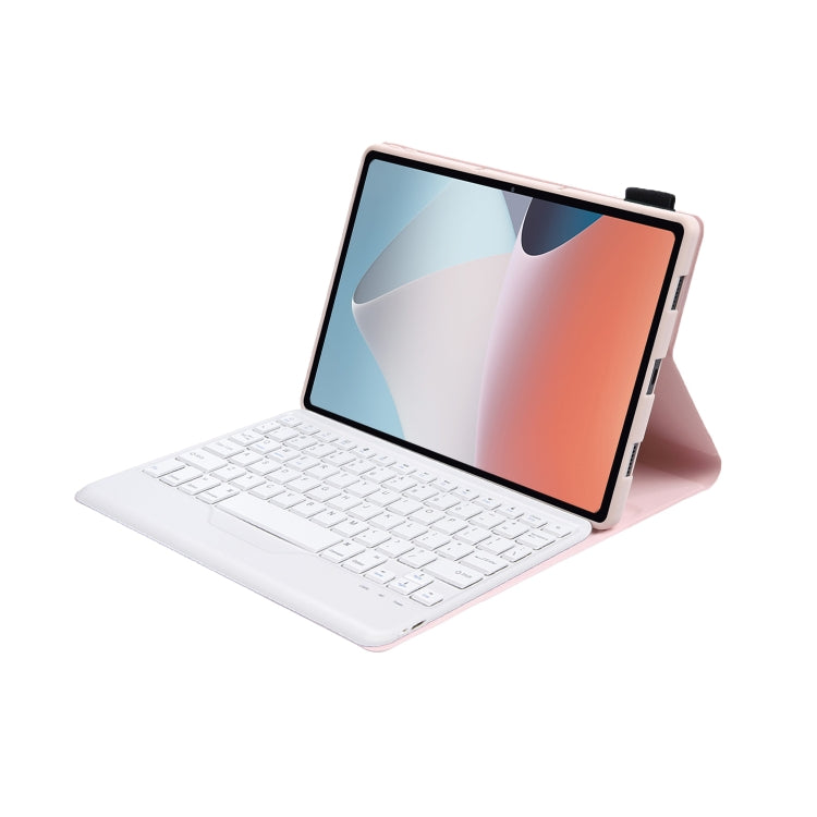 OP12-B Lambskin Texture Ultra-thin Bluetooth Keyboard Leather Case For OPPO Pad Air 10.4 inch(Pink) by buy2fix