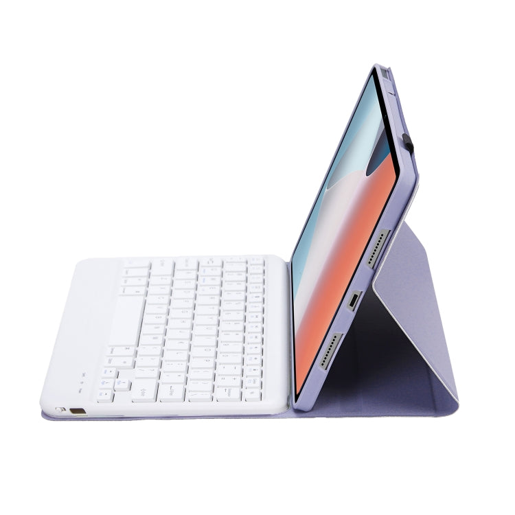 OP12-B Lambskin Texture Ultra-thin Bluetooth Keyboard Leather Case For OPPO Pad Air 10.4 inch(Purple) by buy2fix
