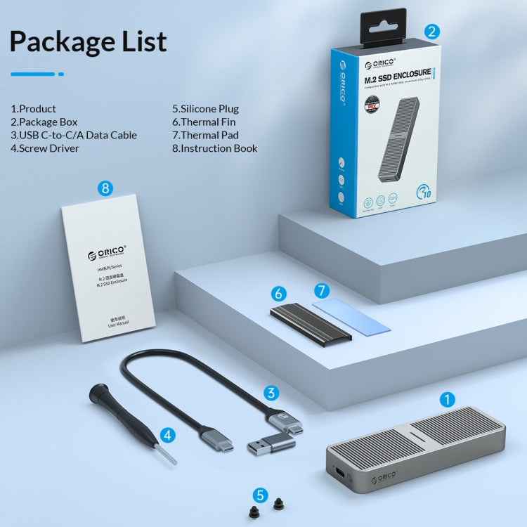 ORICO M224C3-U4-RG M.2 NVME 40Gbps SSD Enclosure(Gold) by ORICO