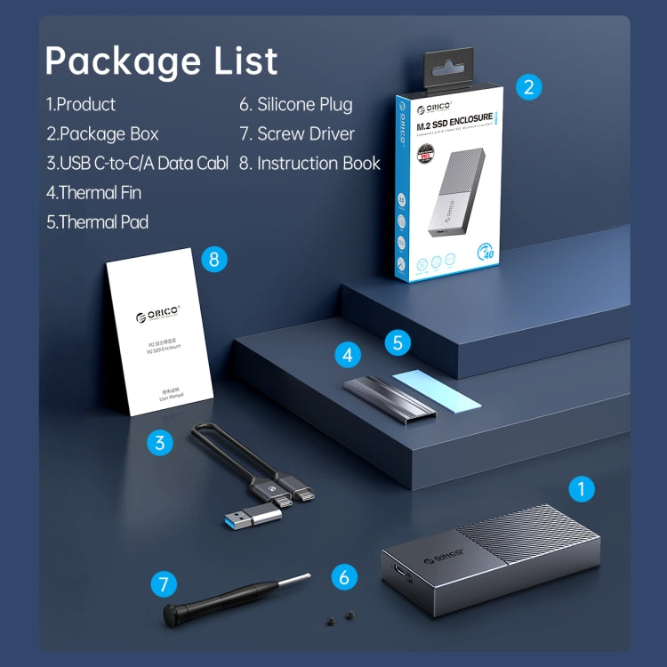 ORICO FV09C3-G2-RG 10Gbps USB3.2 Gen2 Type-C M.2 NVMe/NGFF(SATA) Dual Protocol SSD Enclosure(Gold) by ORICO