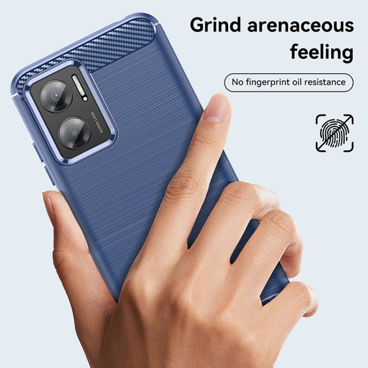 For Xiaomi Redmi 10 Prime+ 5G Brushed Texture Carbon Fiber TPU Case(Blue) by buy2fix