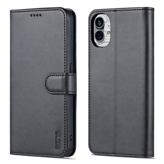 For Nothing Phone 1 AZNS Skin Feel Calf Texture Flip Leather Phone Case (Black) by AZNS