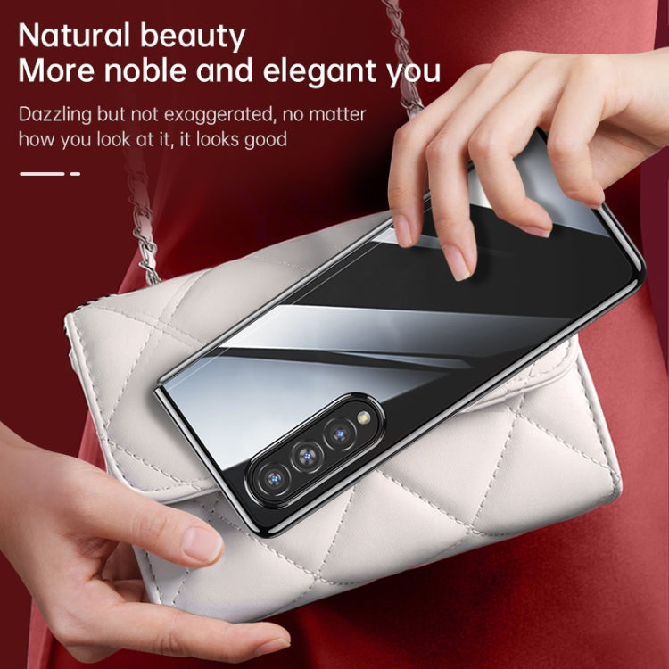 For Samsung Galaxy Z Fold4 SULADA Shockproof Plating PC Transparent Protective Case(Silver) by SULADA