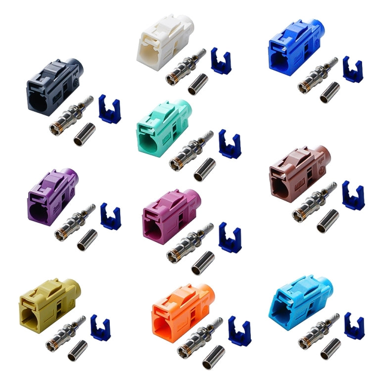 For RG174 Cable Fakra Radio Crimp Female Jack / Plug Connector with Phantom RF Coaxial(Fakra F) by buy2fix