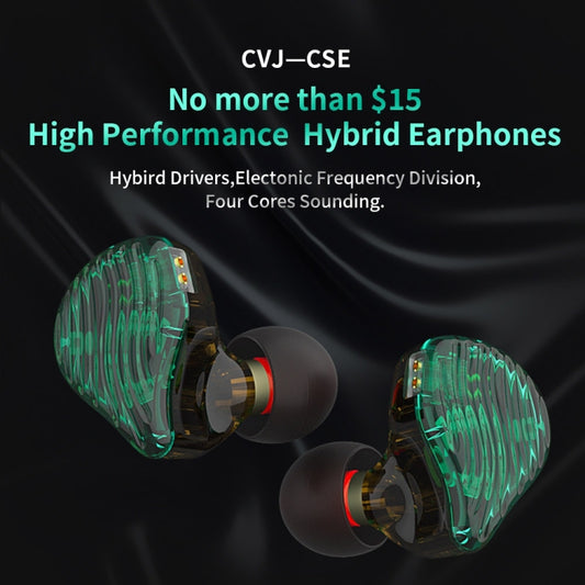 CVJ-CSE Ring Iron Hybrid Music Running Sports In-Ear Wired Headphone, Style:Without Mic(Green) by CVJ